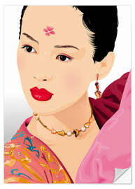 Wall sticker Kimono girl