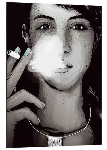 Aluminium print Smoking Girl