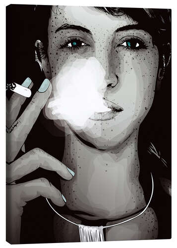 Leinwandbild Smoking Girl