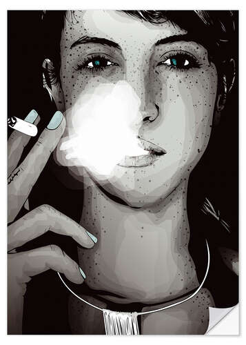 Sticker mural Smoking Girl