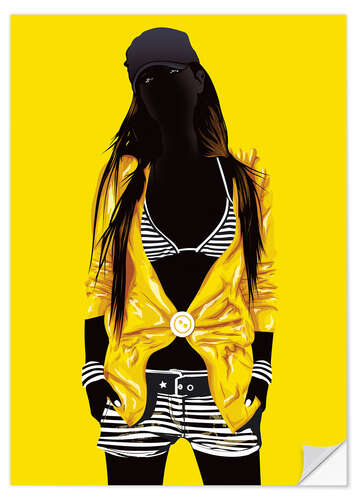 Selvklebende plakat Yellow Fashion