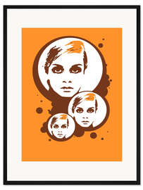 Gerahmter Kunstdruck Twiggy Mathmos Orange