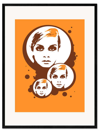 Impresión de arte enmarcada Twiggy Mathmos Orange
