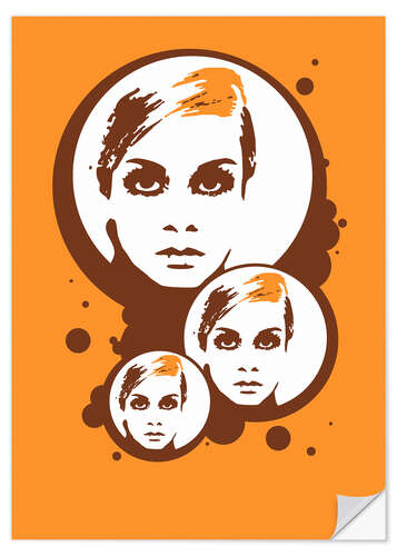 Selvklæbende plakat Twiggy Mathmos Orange