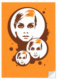 Selvklebende plakat Twiggy Mathmos Orange