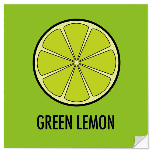 Selvklebende plakat Green Lemon