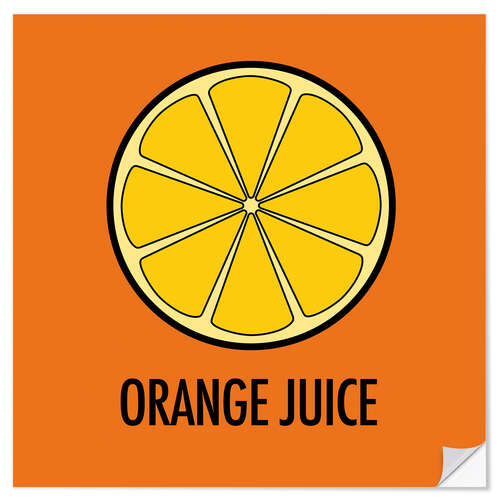 Selvklebende plakat Orange Juice