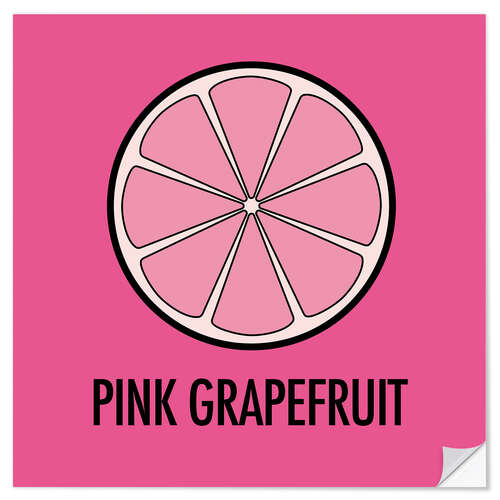 Selvklebende plakat Pink Grapefruit