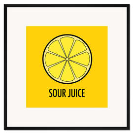 Gerahmter Kunstdruck Sour Juice / Saure Zitrone
