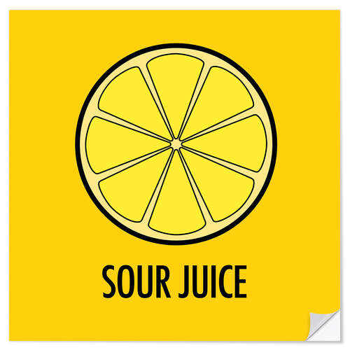 Selvklebende plakat Sour Juice