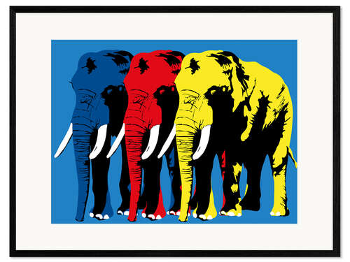 Kunsttryk i ramme Elephant Walk