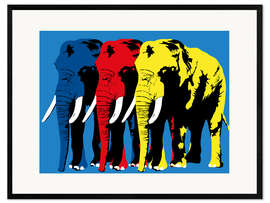 Kunsttryk i ramme Elephant Walk