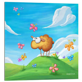 Gallery print Sheep with butterflies