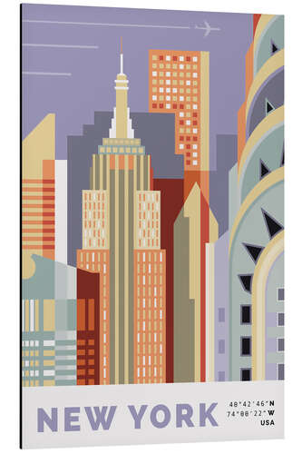 Tableau en aluminium New York Skyline