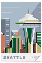 Selvklebende plakat Seattle