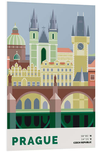 Foam board print Prague Skyline