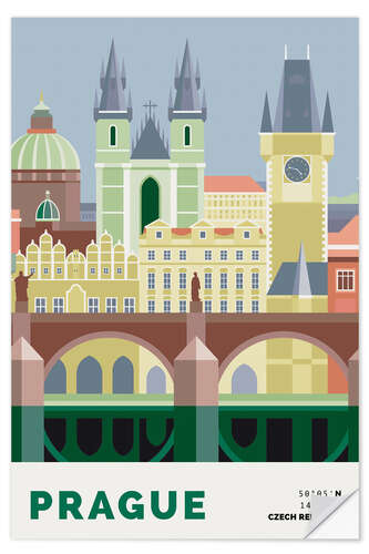 Wall sticker Prague Skyline