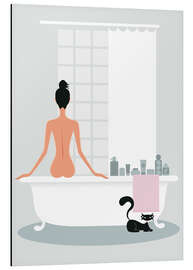 Magnettafel Badende Katze