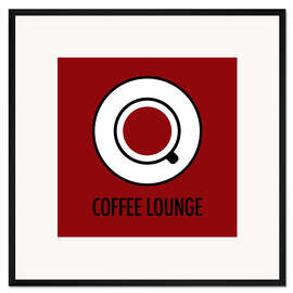 Gerahmter Kunstdruck Coffee Lounge, rot
