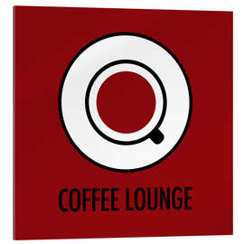 Quadro em plexi-alumínio Coffee lounge, vermelho