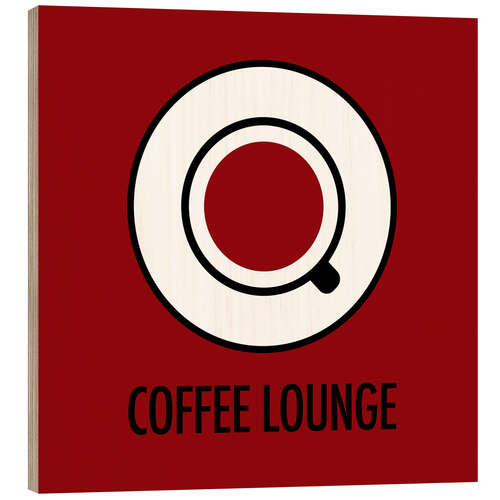 Quadro de madeira Coffee lounge, vermelho