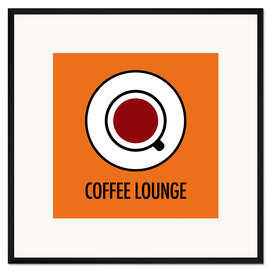 Gerahmter Kunstdruck Coffee Lounge, orange