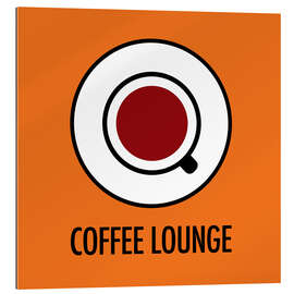 Quadro em plexi-alumínio Coffee Lounge, laranja