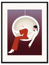 Gerahmter Kunstdruck Lounge Chair