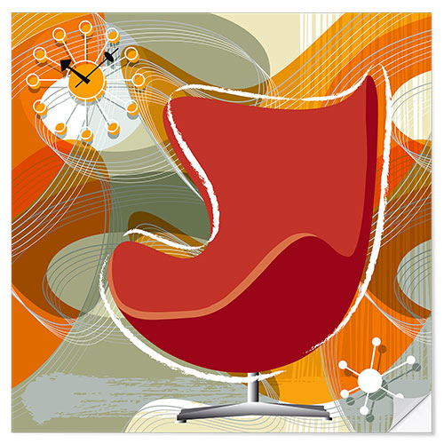 Selvklebende plakat Lounge Chair III