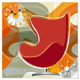 Selvklebende plakat Lounge Chair III