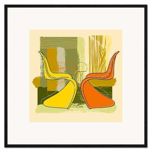 Gerahmter Kunstdruck Lounge Chair VI