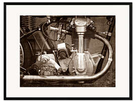 Framed art print NSU Bullus SSR 350 engine