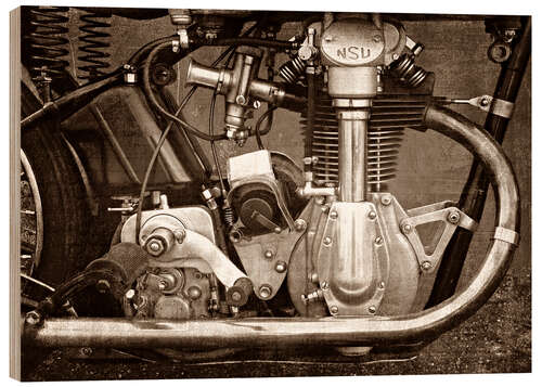 Quadro de madeira NSU Bullus SSR 350 engine