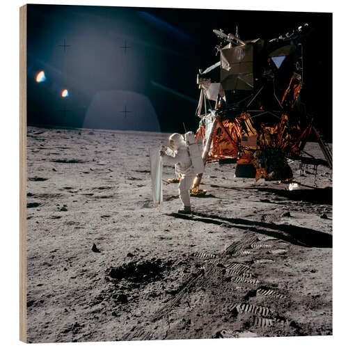 Holzbild Apollo 11, Moonwalk