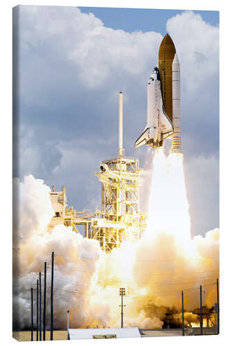 Canvas print Space shuttle Atlantis launches