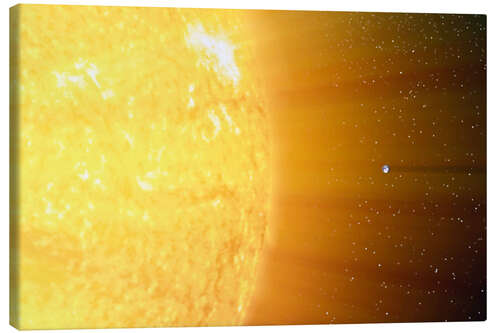 Canvas print The relative sizes of the Sun and the Earth