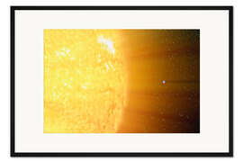 Gerahmter Kunstdruck Die relative Größe der Sonne und der Erde