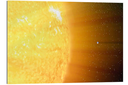 Quadro em plexi-alumínio The relative sizes of the Sun and the Earth