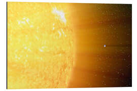 Magnettafel Die relative Größe der Sonne und der Erde