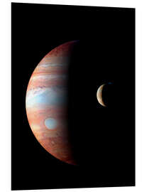 Foam board print Jupiter and its volcanic moon Lo