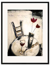 Inramat konsttryck Ett glas vin