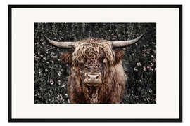 Gerahmter Kunstdruck ich will Kühe!