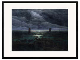 Kehystetty taidepainatus Sea Shore in Moonlight