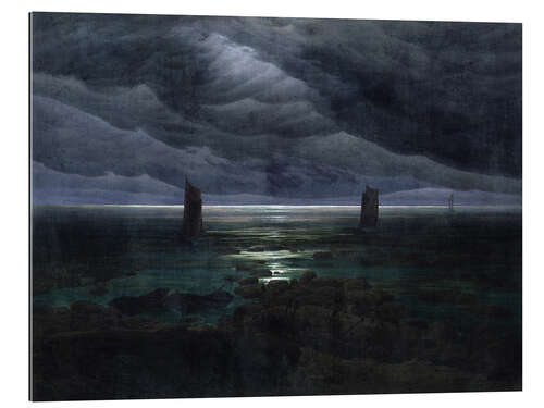 Galleriprint Sea Shore in Moonlight