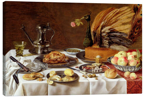 Canvas-taulu Still Life with a Peacock Pie