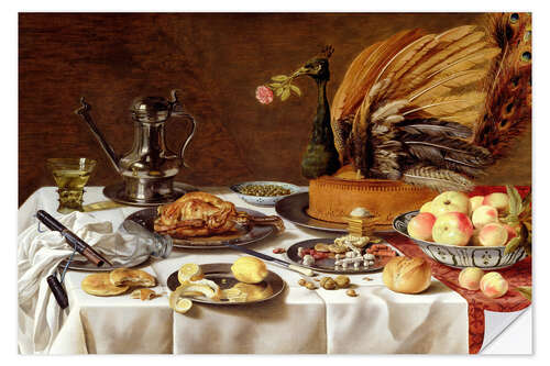 Muursticker Still Life with a Peacock Pie