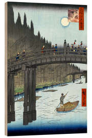 Cuadro de madera Puente de Kyoto a la luz de la luna - Utagawa Hiroshige