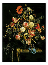 Print  Bloemenstilleven - Jan van Huysum
