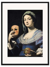 Gerahmter Kunstdruck Frau mit einer Maske