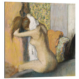 Magnettafel Frau nach dem Bade trocknet sich den Nacken